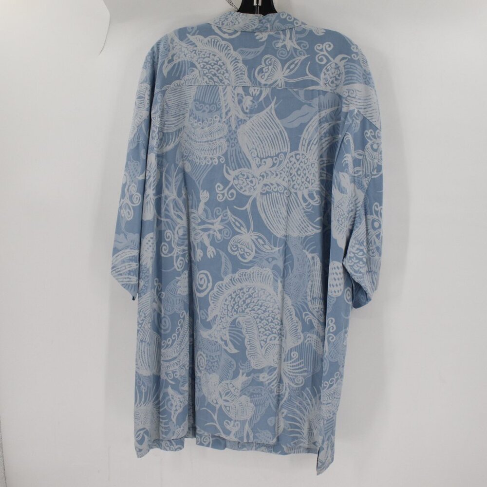 Tommy Bahama Hawaiian Shirt Mens 2XL Silk fish shrimp seafood print loop collar - Picture 10 of 16